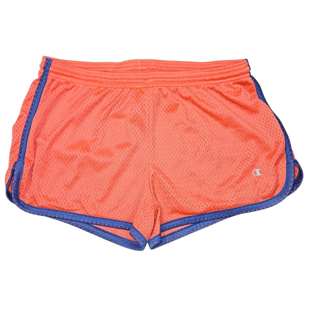 Champion VTG Style Mesh Athletic Dolphin Shorts Orange Blue Sz M
